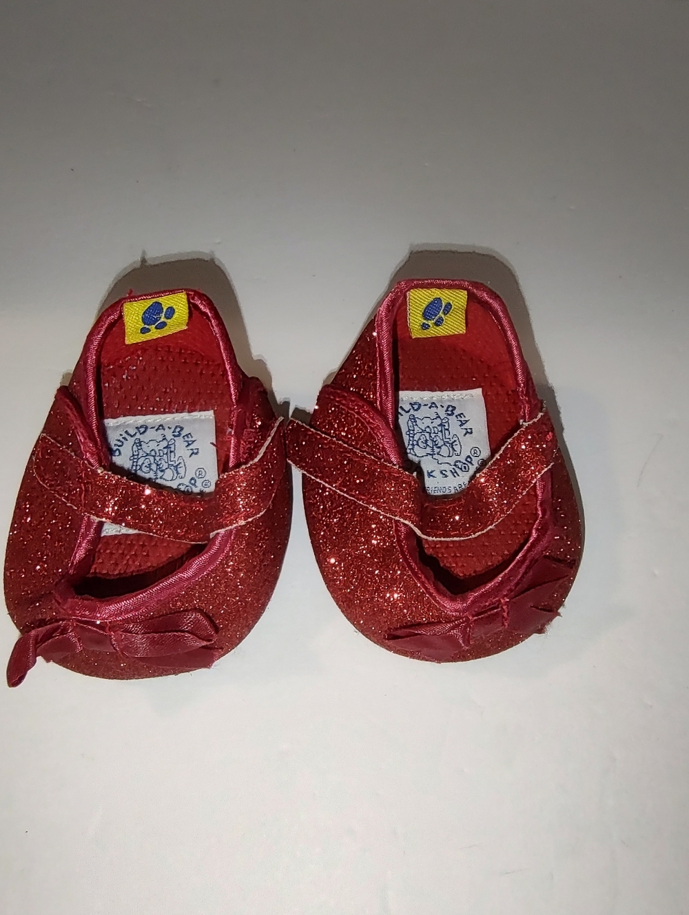 Build a Bear Red Glitter Shoes Sandals - Wizard of Oz Ruby Slippers (I2)
